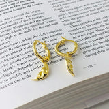 925 Silver CZ Drop Earrings 18K Plated Hoops for Women