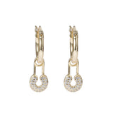 925 Silver CZ Drop Earrings 18K Plated Hoops for Women