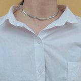18K Plated Herringbone Choker Necklace for Women