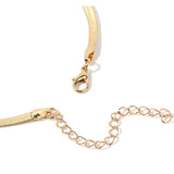 18K Plated Herringbone Choker Necklace for Women