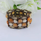Vintage Crystal Rhinestone Charm Stretch Bracelet