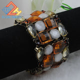 Vintage Crystal Rhinestone Charm Stretch Bracelet