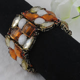 Vintage Crystal Rhinestone Charm Stretch Bracelet