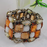 Vintage Crystal Rhinestone Charm Stretch Bracelet