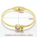 Austrian Crystal Bangles Stainless Steel Women's Cuff Bangle