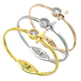 Austrian Crystal Bangles Stainless Steel Women's Cuff Bangle
