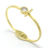 Austrian Crystal Bangles Stainless Steel Women's Cuff Bangle