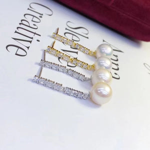 925 Sterling Silver Earrings Findings for Agate Crystal Beads 3 Pairs