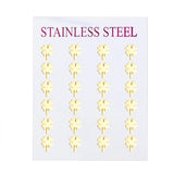 4 Leaf Clover Earrings Stainless Steel Small Stud Set Women Accessories