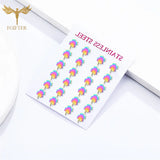 4 Leaf Clover Earrings Stainless Steel Small Stud Set Women Accessories