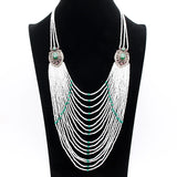 Sweater Chains Necklace Long Beaded Necklace Women Flower Resin Bead