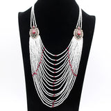 Sweater Chains Necklace Long Beaded Necklace Women Flower Resin Bead