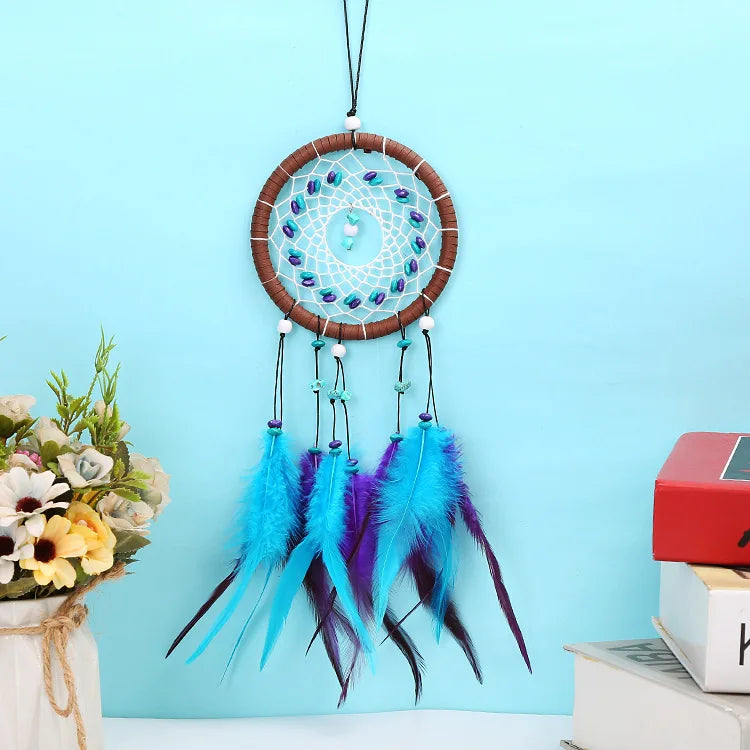 Turquoise Dream Catcher Craft Pendant - Hanging Car Interior Ornament