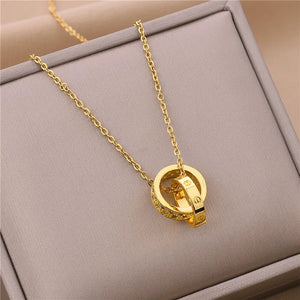 Stylish Stainless Steel Necklace for Women Pendant Chain Jewelry