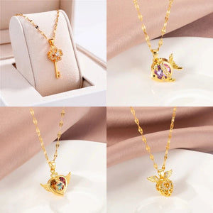 Stylish Stainless Steel Necklace for Women Pendant Chain Jewelry