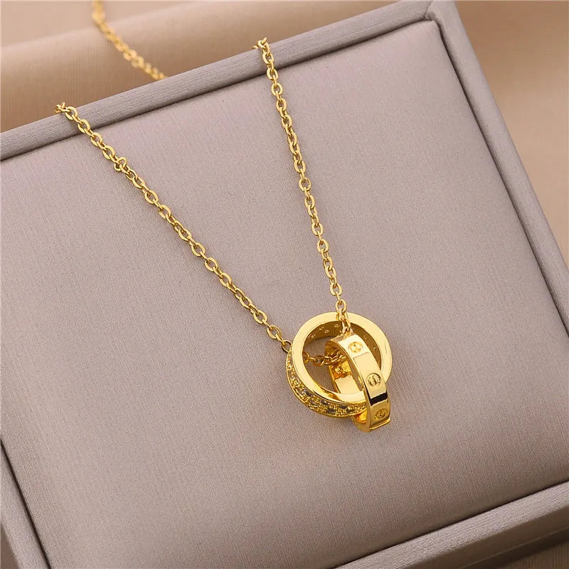 Stylish Stainless Steel Necklace for Women Pendant Chain Jewelry