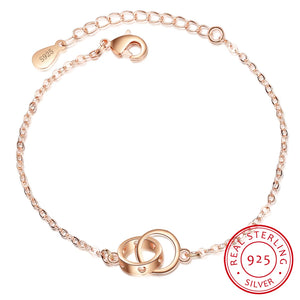 Sweet Style Lucky Clover Crystal Women Bracelet 925 Sterling Silver Bangle