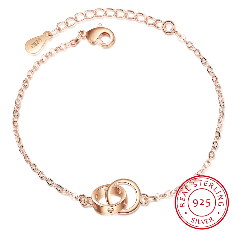 Sweet Style Lucky Clover Crystal Women Bracelet 925 Sterling Silver Bangle