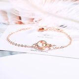 Sweet Style Lucky Clover Crystal Women Bracelet 925 Sterling Silver Bangle