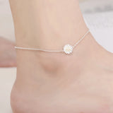 Thin Stamped Silver Plated Chains Star Anklet for Women