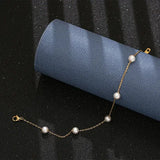 Women's Anklet Pearl Charms Bracelet On Leg Jewelry Gift
