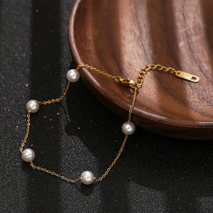 Women's Anklet Pearl Charms Bracelet On Leg Jewelry Gift