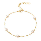 Women's Anklet Pearl Charms Bracelet On Leg Jewelry Gift
