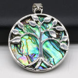 Tree of Life Abalone Shell Pendant for DIY Necklace Crafts
