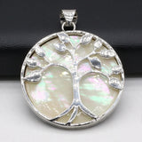 Tree of Life Abalone Shell Pendant for DIY Necklace Crafts