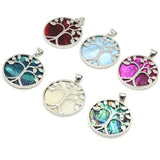 Tree of Life Abalone Shell Pendant for DIY Necklace Crafts