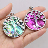 Tree of Life Abalone Shell Pendant for DIY Necklace Crafts