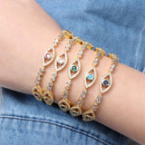 Evil Eye Bracelet Cubic Zirconia Lucky Eyes Charm Bracelet