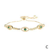 Evil Eye Bracelet Cubic Zirconia Lucky Eyes Charm Bracelet