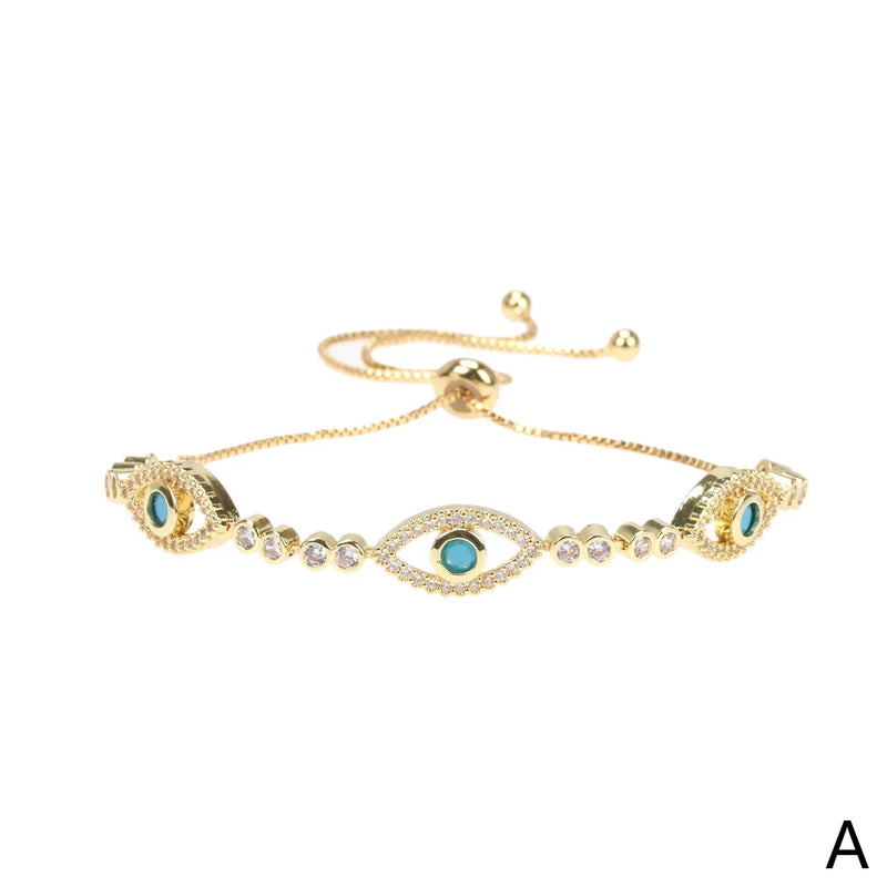 Evil Eye Bracelet Cubic Zirconia Lucky Eyes Charm Bracelet