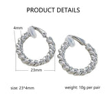 Golden Twisted Hoop Clip Earrings for Women