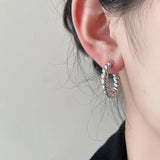 Golden Twisted Hoop Clip Earrings for Women