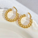Golden Twisted Hoop Clip Earrings for Women