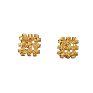925 Silver Square Hollow Stud Earrings for Women