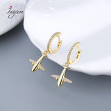 Zircon Golden Hoop Earrings for Women Fine Jewelry