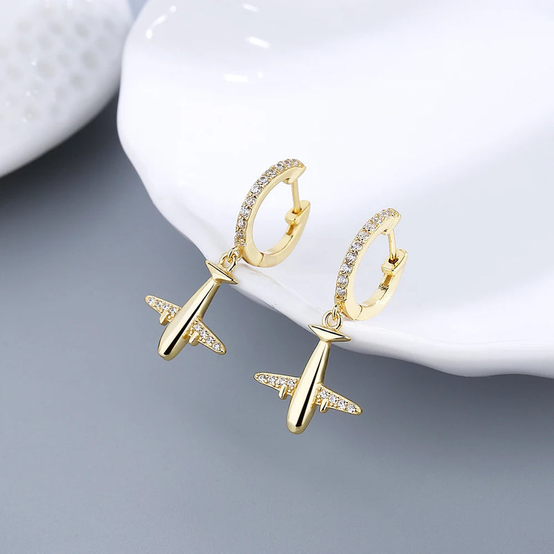 Zircon Golden Hoop Earrings for Women Fine Jewelry