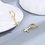 Zircon Golden Hoop Earrings for Women Fine Jewelry