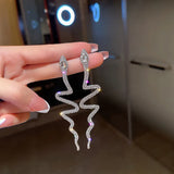Vintage Snake Dangle Earrings Retro Drop Jewelry