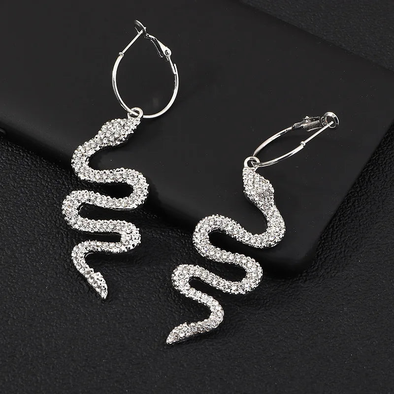 Vintage Snake Dangle Earrings Retro Drop Jewelry