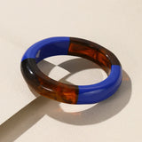 Colorful Resin Bangles Women Geometric Bracelet Retro Hand Jewelry