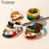 Colorful Round Resin Bracelets for Women Retro Hand Jewelry