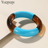 Colorful Round Resin Bracelets for Women Retro Hand Jewelry