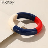 Colorful Round Resin Bracelets for Women Retro Hand Jewelry