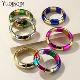 Vintage Acrylic Bracelets & Bangles for Women Resin Stretch Beaded Tube Bracelet