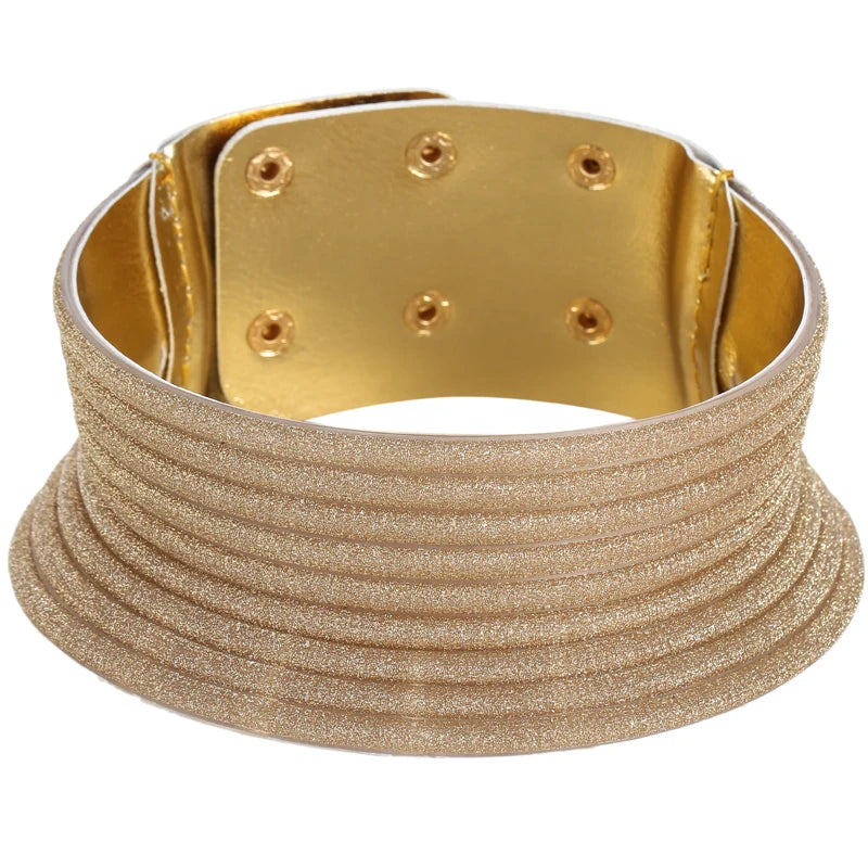 Vintage Leather Choker Necklace for Women Adjustable Jewelry