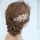 Bridal Flower Hair Comb Pearl Headdress Wedding Hair Accessories